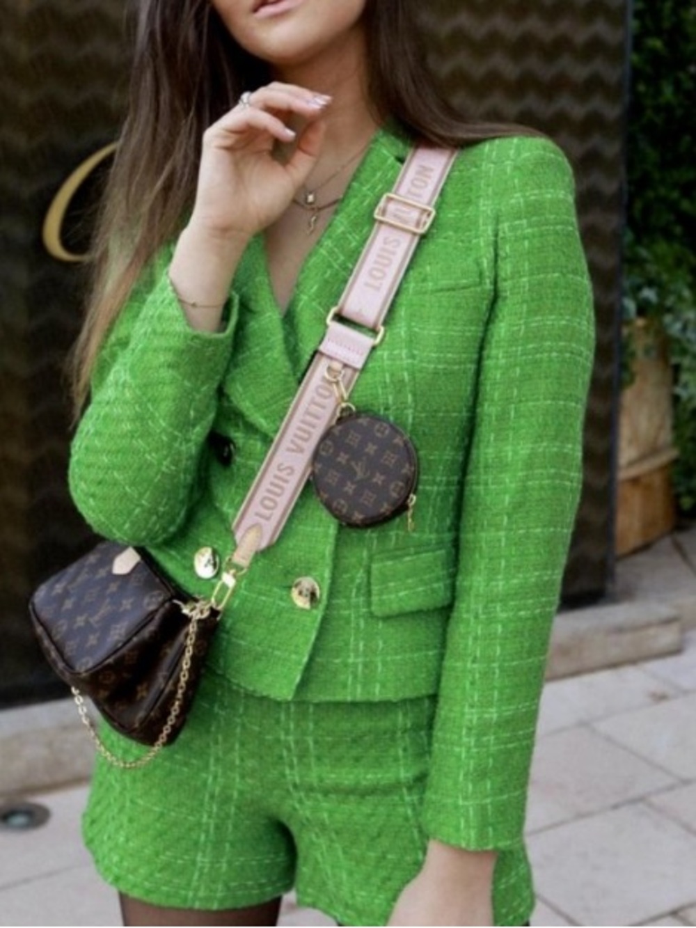 ZARA GREEN TEXTURED TWEED Cropped BLAZER Kate Middleton SIZE M - Picture 5 of 11
